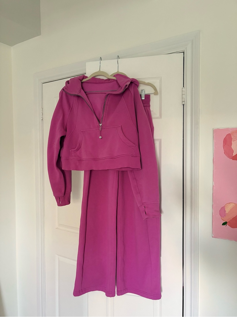 Lululemon Scuba Hoodie & Wide Leg Pants Pow Pink Set